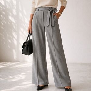 House of Harlow 1960 Houndstooth Wide Leg Trousers Sz 8 High Rise Tailored Chic